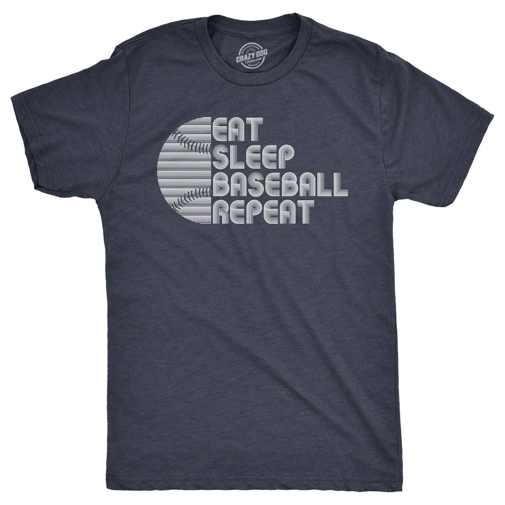 Eat Sleep Baseball Repeat Men's - Adult & Kids T-Shirts, Sweatshirts & Hoodies apparel design preview 1