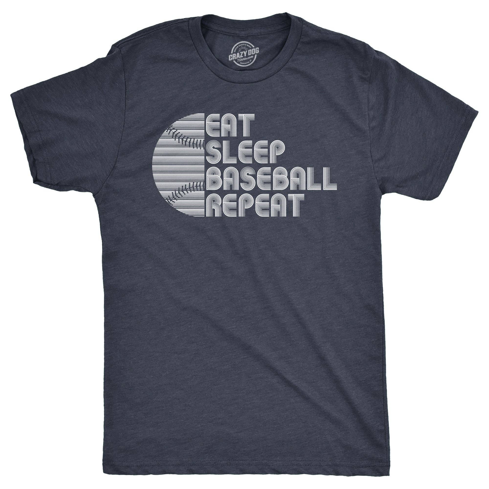 Eat Sleep Baseball Repeat Men's - Adult & Kids T-Shirts, Sweatshirts & Hoodies apparel design preview 1