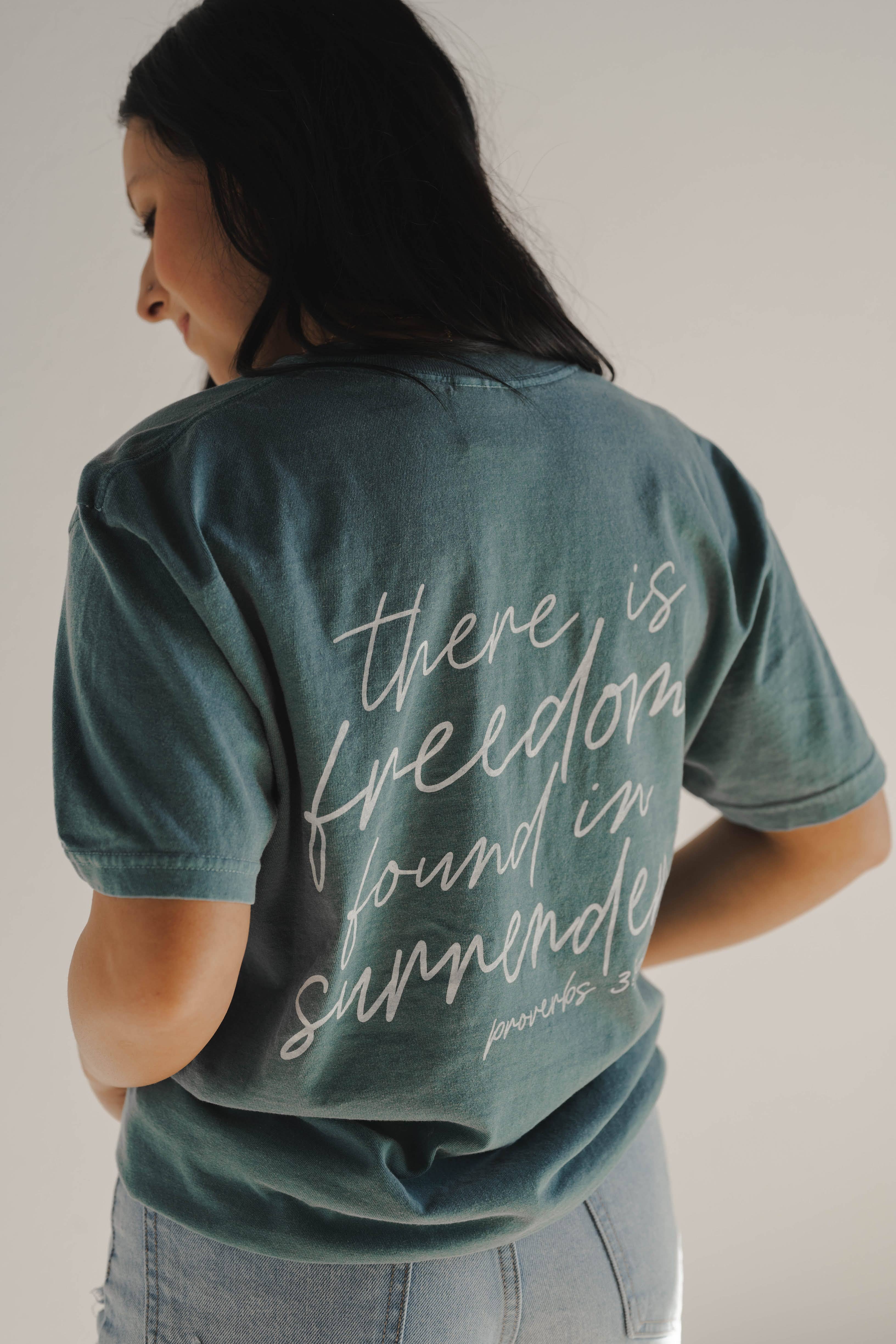 Freedom in Surrender Women's Christian - Adult & Kids T-Shirts, Sweatshirts & Hoodies apparel design preview 1