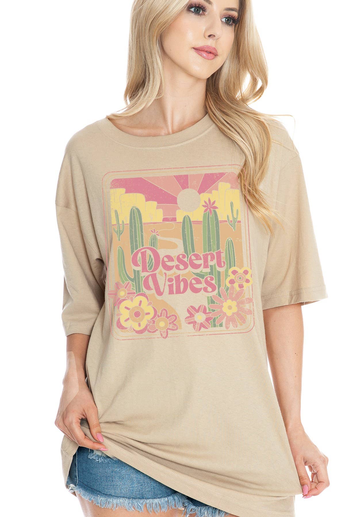 Unisex Oversized Desert Vibes Graphic Print Top - Adult & Kids T-Shirts, Sweatshirts & Hoodies apparel design preview 1