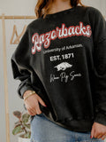Arkansas Razorbacks Letterman Charcoal Chrome - Adult & Kids T-Shirts, Sweatshirts & Hoodies apparel design preview 1
