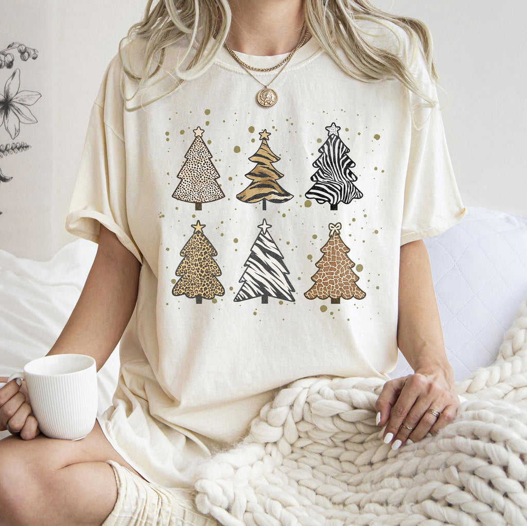 Christmas Trees, Animal Print, Retro - Adult & Kids T-Shirts, Sweatshirts & Hoodies apparel design preview 1