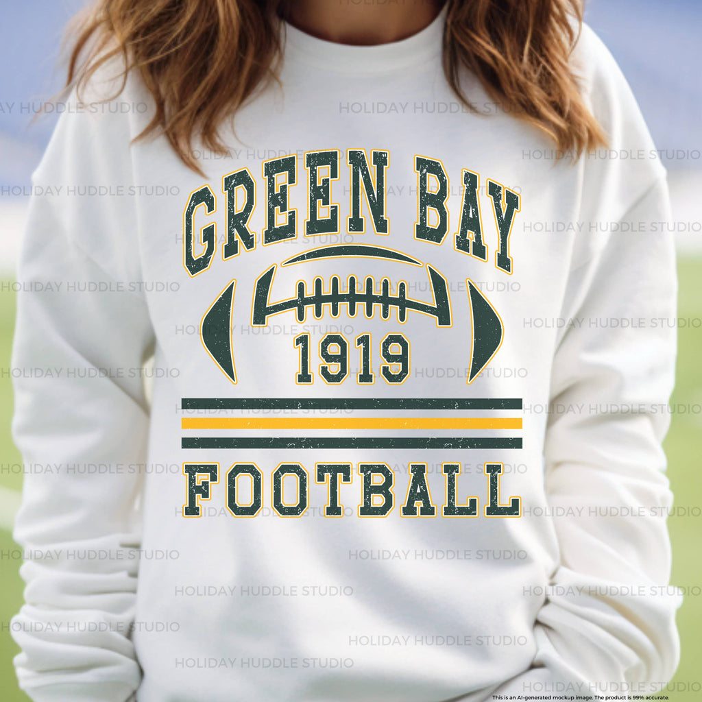 Green Bay Retro Football For Women Family - Adult & Kids T-Shirts, Sweatshirts & Hoodies apparel design preview 1