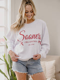 Ou Sooners Established Bows White Corded Crew - Adult & Kids T-Shirts, Sweatshirts & Hoodies apparel design preview 1