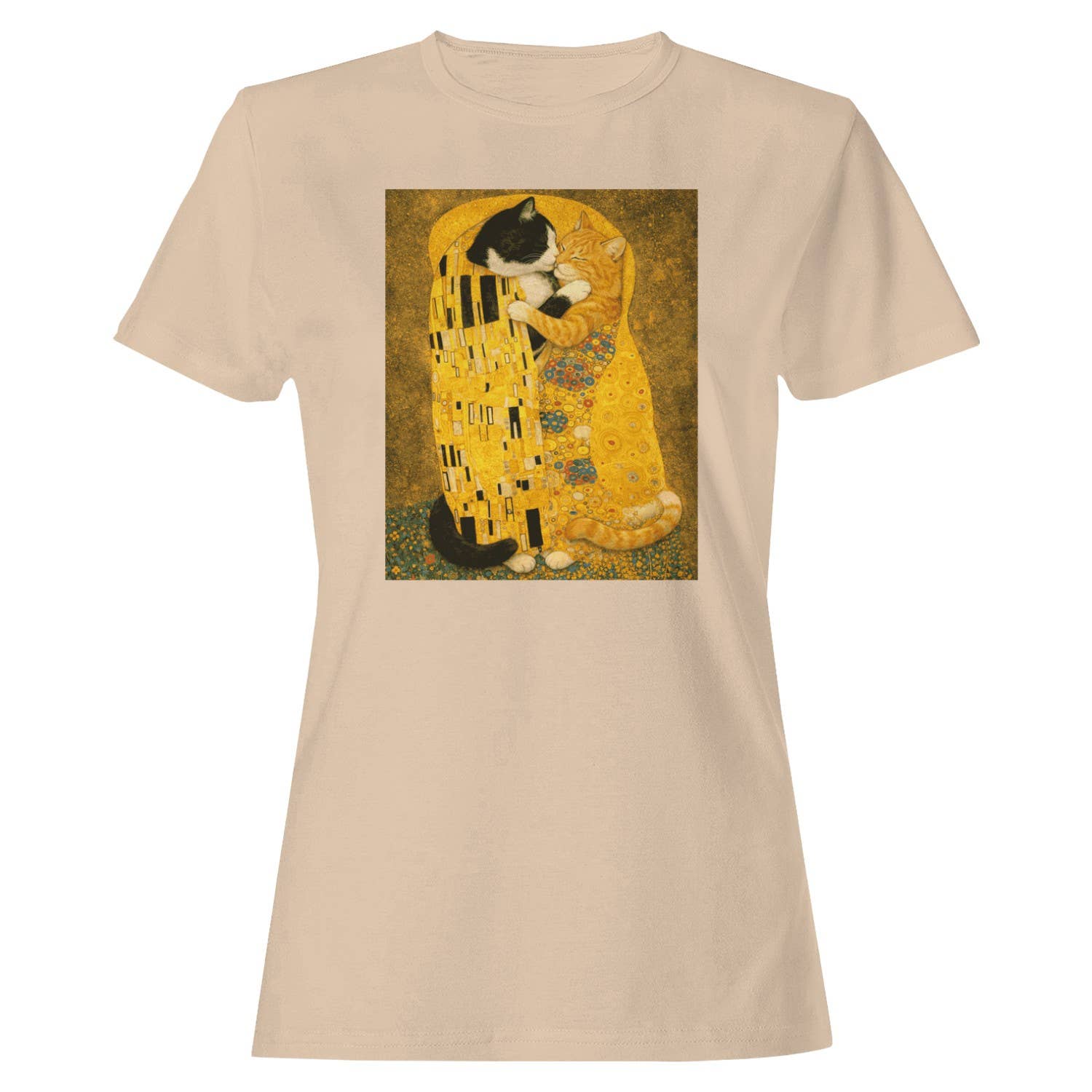 Klimt Inspired Cat Lovers Women's Natural - Adult & Kids T-Shirts, Sweatshirts & Hoodies apparel design preview 1