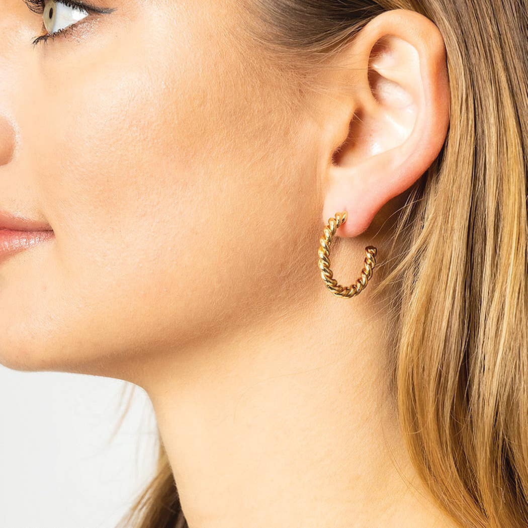 Gold Dipped Twisted Post Hoops Earrings - Adult & Kids T-Shirts, Sweatshirts & Hoodies apparel design preview 1