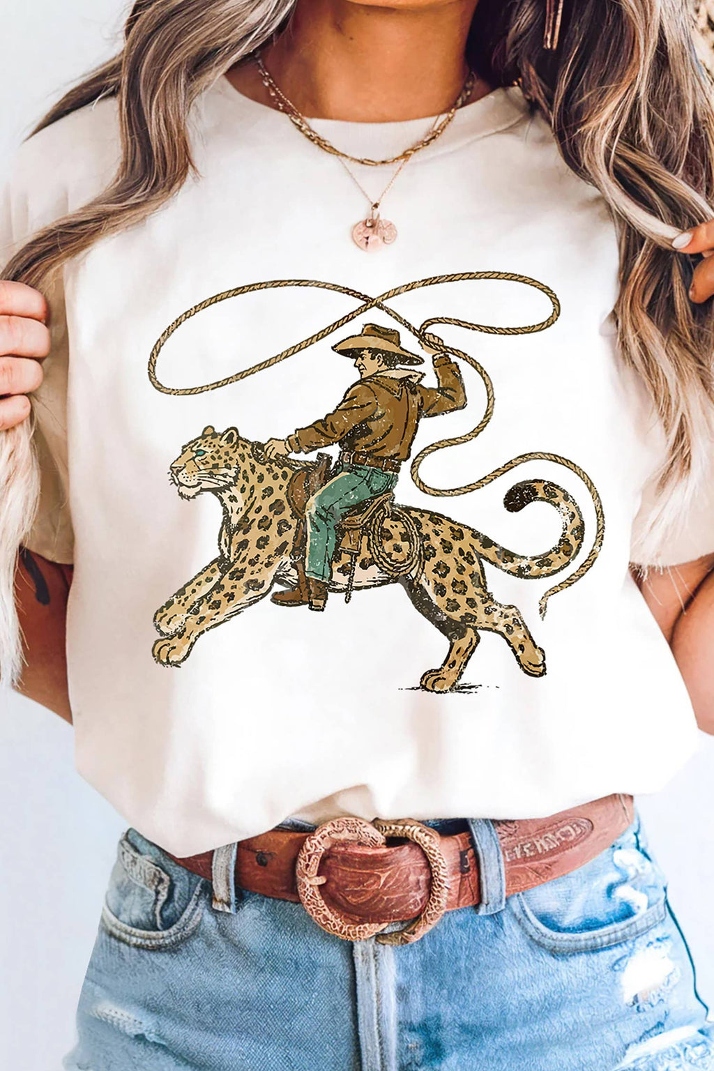Western Leopard Rodeo Cowboy Graphic (S-3XL) - Adult & Kids T-Shirts, Sweatshirts & Hoodies apparel design preview 1