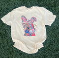 Floral Bunny with Glasses On Comfort Colors Ivory - Adult & Kids T-Shirts, Sweatshirts & Hoodies apparel design preview 1