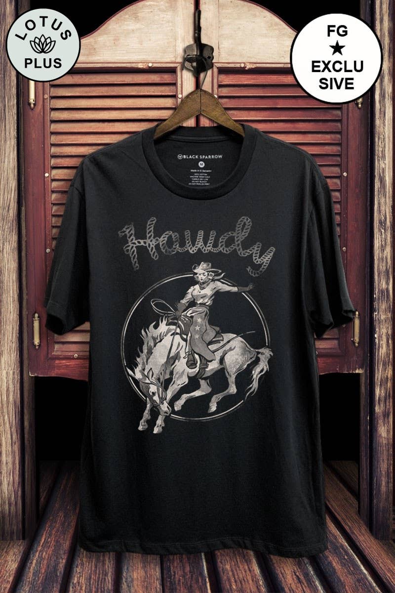 Howdy Cowgirl Graphic Top - Adult & Kids T-Shirts, Sweatshirts & Hoodies apparel design preview 1