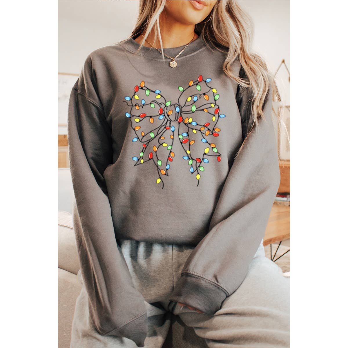 Christmas Light Ribon Vintage Graphic - Adult & Kids T-Shirts, Sweatshirts & Hoodies apparel design preview 1