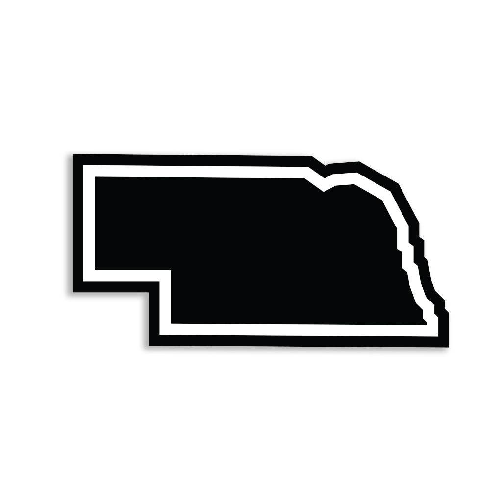 Nebraska Outline Black White Die-Cut Sticker - Adult & Kids T-Shirts, Sweatshirts & Hoodies apparel design preview 1