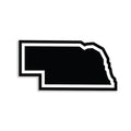 Nebraska Outline Black White Die-Cut Sticker - Adult & Kids T-Shirts, Sweatshirts & Hoodies apparel design preview 1
