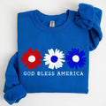 Flowers, God Bless America, Red White Blue, - Adult & Kids T-Shirts, Sweatshirts & Hoodies apparel design preview 1