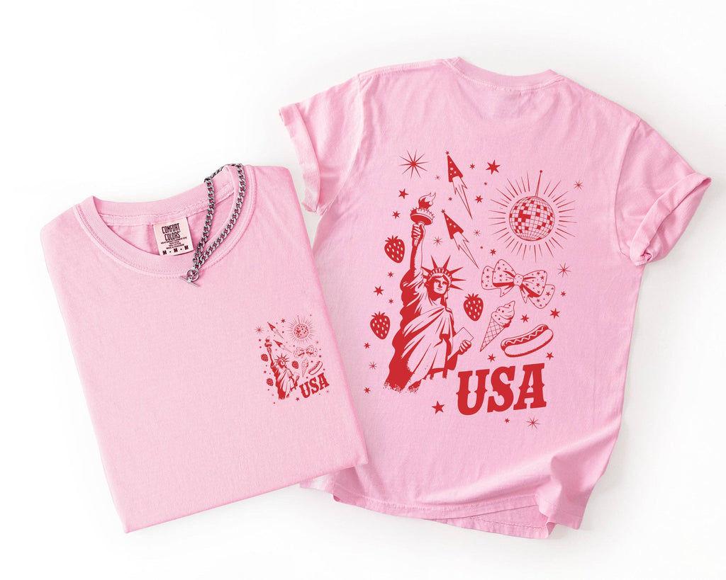 USA, Doodles, America, 4th of July, Comfort Colors - Adult & Kids T-Shirts, Sweatshirts & Hoodies apparel design preview 1