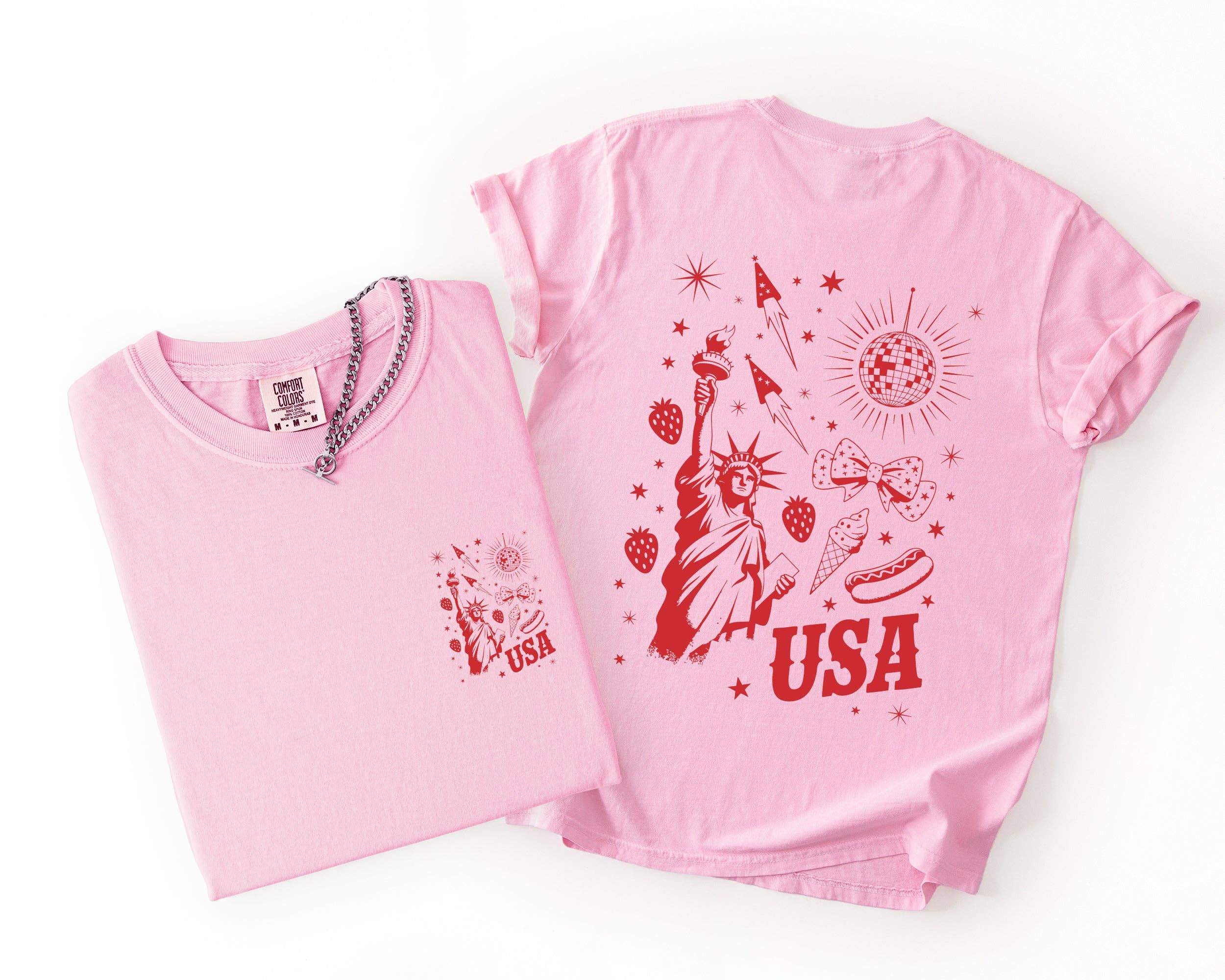 USA, Doodles, America, 4th of July, Comfort Colors - Adult & Kids T-Shirts, Sweatshirts & Hoodies apparel design preview 1