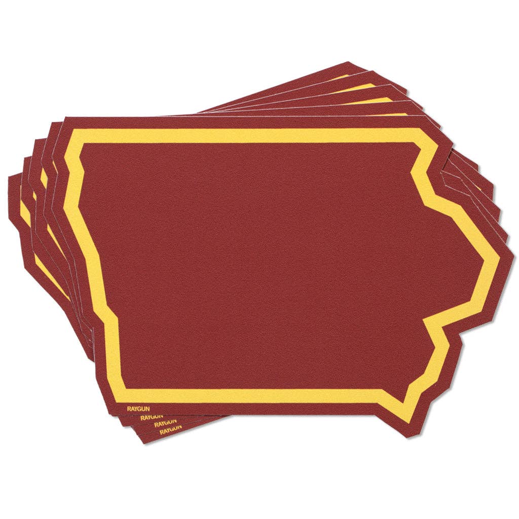 Iowa Outline Cardinal Gold Die-Cut Sticker - Adult & Kids T-Shirts, Sweatshirts & Hoodies apparel design preview 1