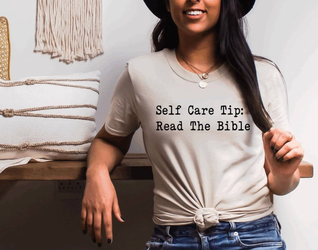 Self Care Tip Read the Bible - Adult & Kids T-Shirts, Sweatshirts & Hoodies apparel design preview 1