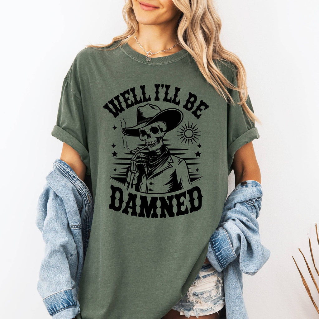 Well I'll Be Damned, Halloween, Comfort Colors - Adult & Kids T-Shirts, Sweatshirts & Hoodies apparel design preview 1