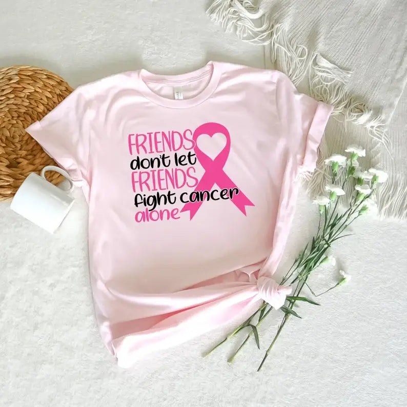 Friends Don't Let Fight Cancer Alone - Adult & Kids T-Shirts, Sweatshirts & Hoodies apparel design preview 1