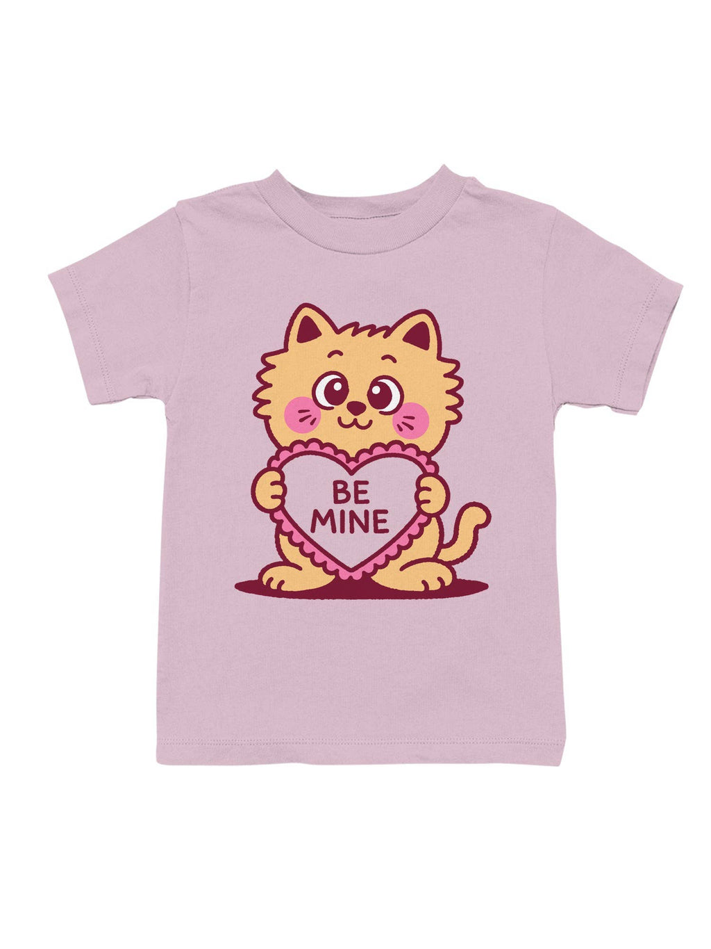 Adorable Cat Holding Be Mine Heart Youth's - Adult & Kids T-Shirts, Sweatshirts & Hoodies apparel design preview 1