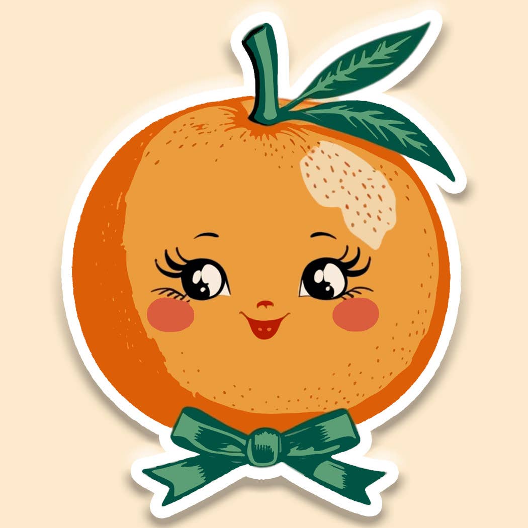 Vintage Orange Sticker Decal, Preppy - Adult & Kids T-Shirts, Sweatshirts & Hoodies apparel design preview 1