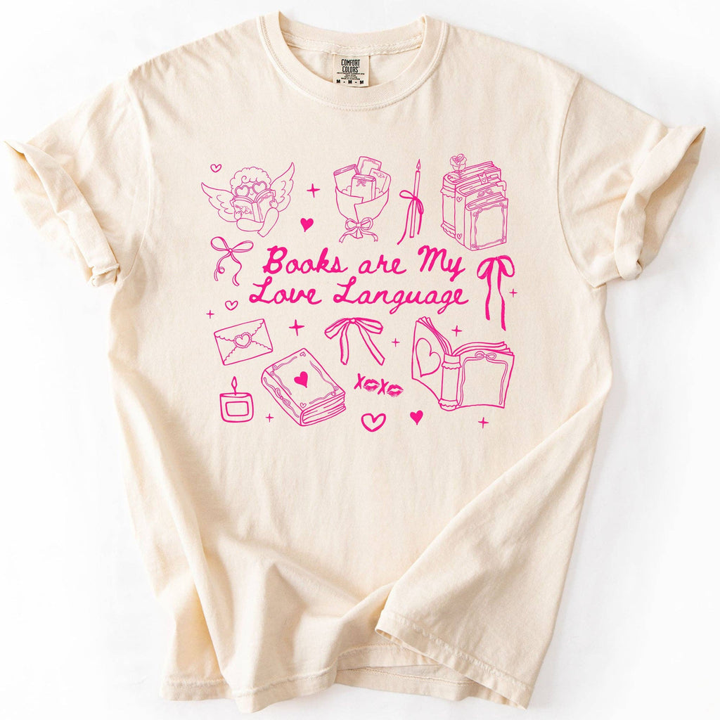 Books Are My Love Language, Valentine's Day, Reading - Adult & Kids T-Shirts, Sweatshirts & Hoodies apparel design preview 1
