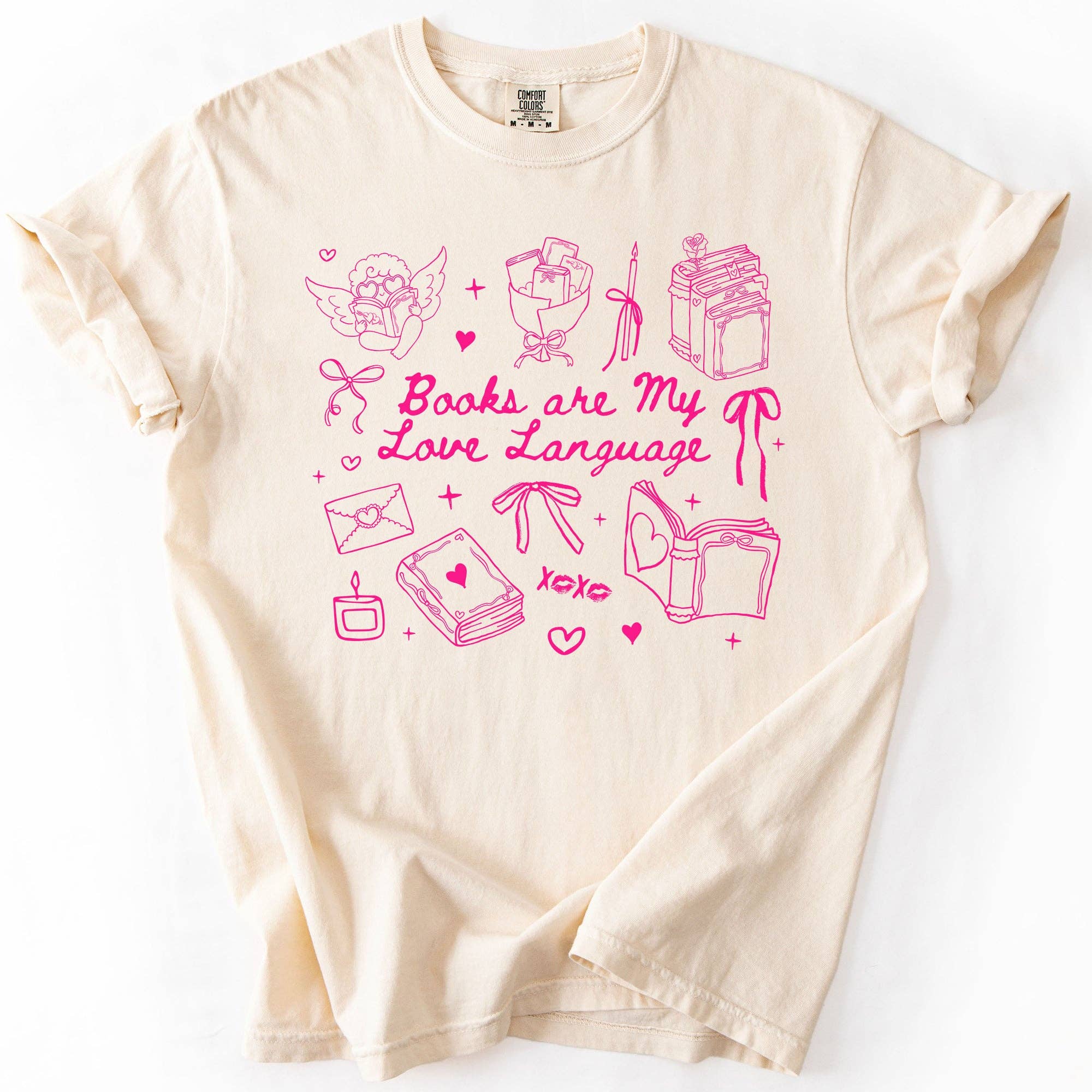 Books Are My Love Language, Valentine's Day, Reading - Adult & Kids T-Shirts, Sweatshirts & Hoodies apparel design preview 1
