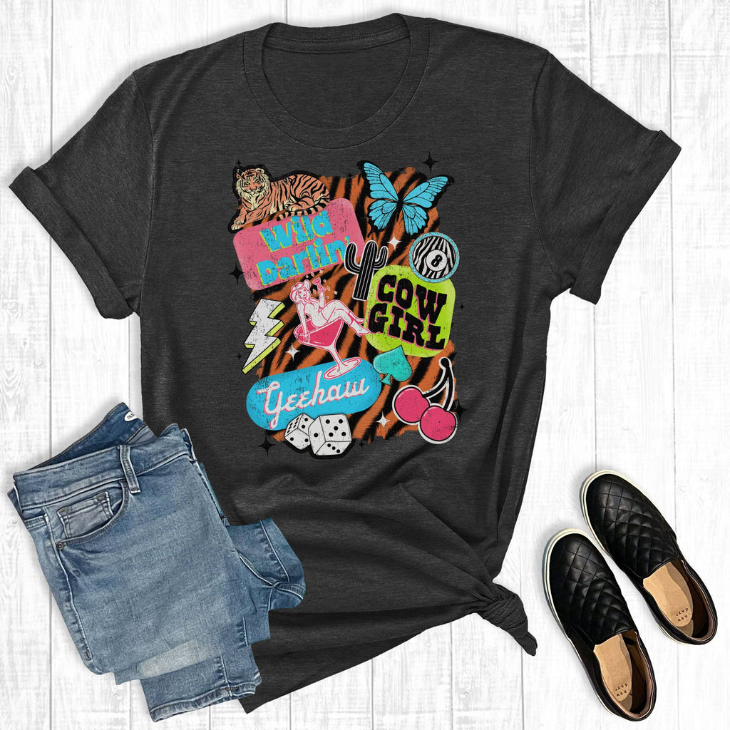 Western Darlin' Cowgirl Collage Graphic - Adult & Kids T-Shirts, Sweatshirts & Hoodies apparel design preview 1