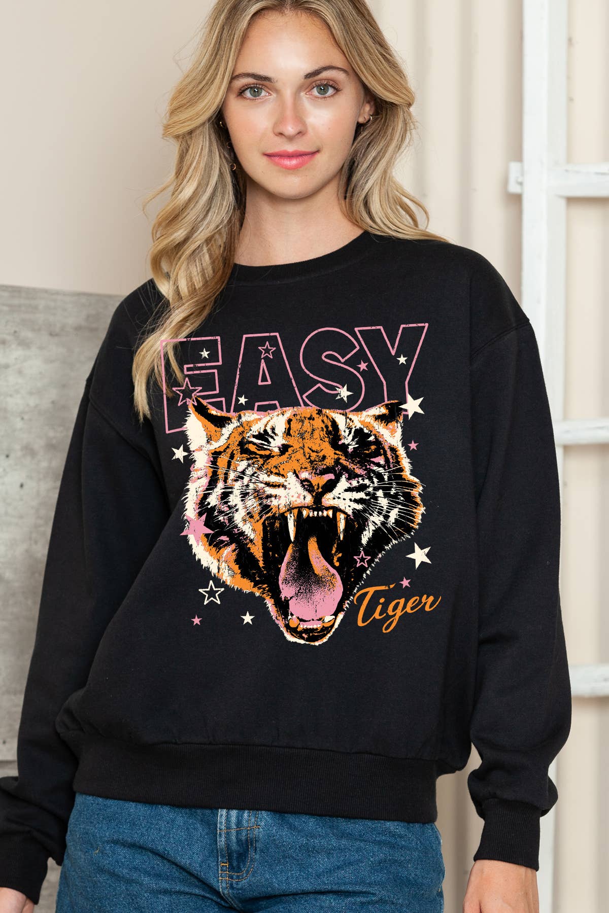 Women Tiger Graphic Print Solid Sweater - Adult & Kids T-Shirts, Sweatshirts & Hoodies apparel design preview 1