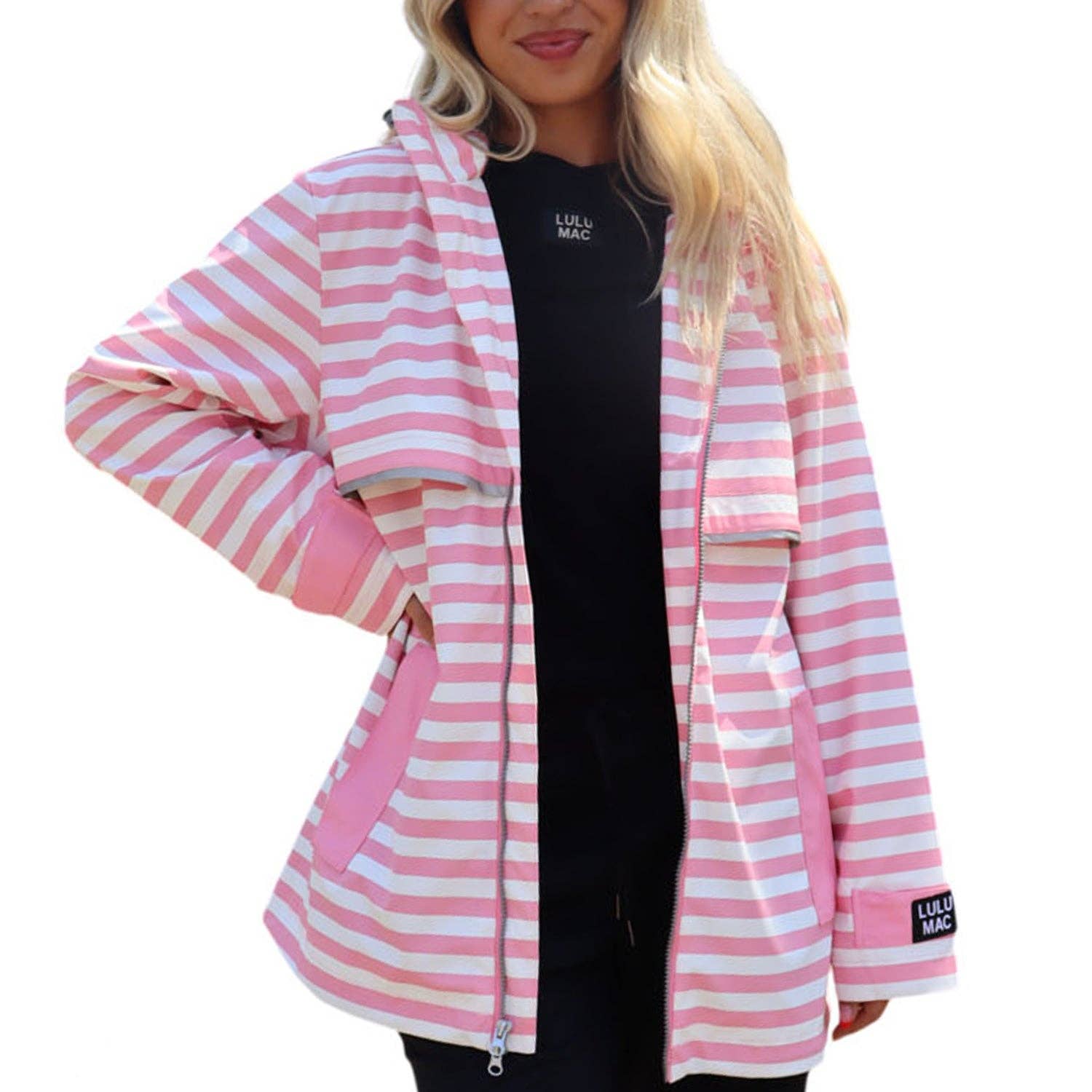 Lulu Mac Raincoat Darby Pink/White - Adult & Kids T-Shirts, Sweatshirts & Hoodies apparel design preview 1