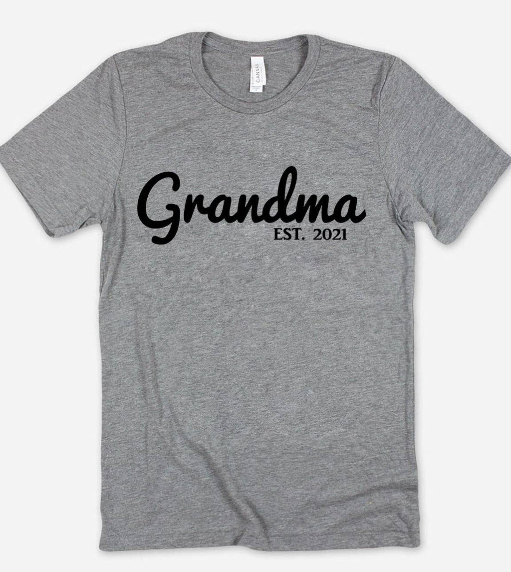 Grandma Est 2021 Pregnancy Announcement - Adult & Kids T-Shirts, Sweatshirts & Hoodies apparel design preview 1