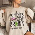 Zombies Eat Brains Halloween - Adult & Kids T-Shirts, Sweatshirts & Hoodies apparel design preview 1