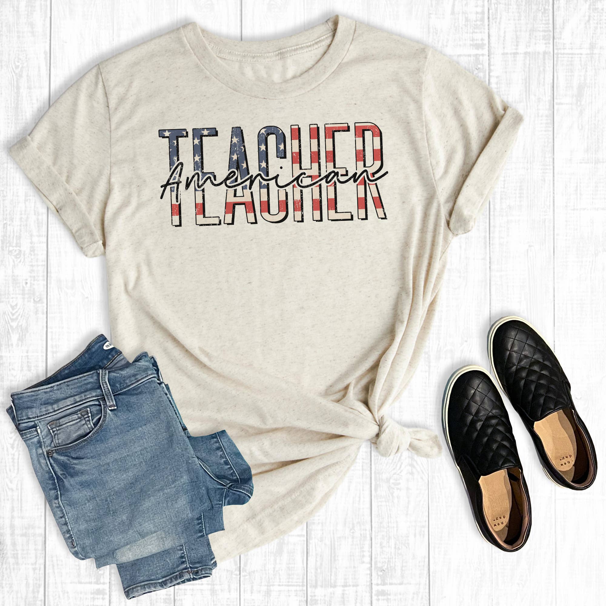 American Teacher - Adult & Kids T-Shirts, Sweatshirts & Hoodies apparel design preview 1