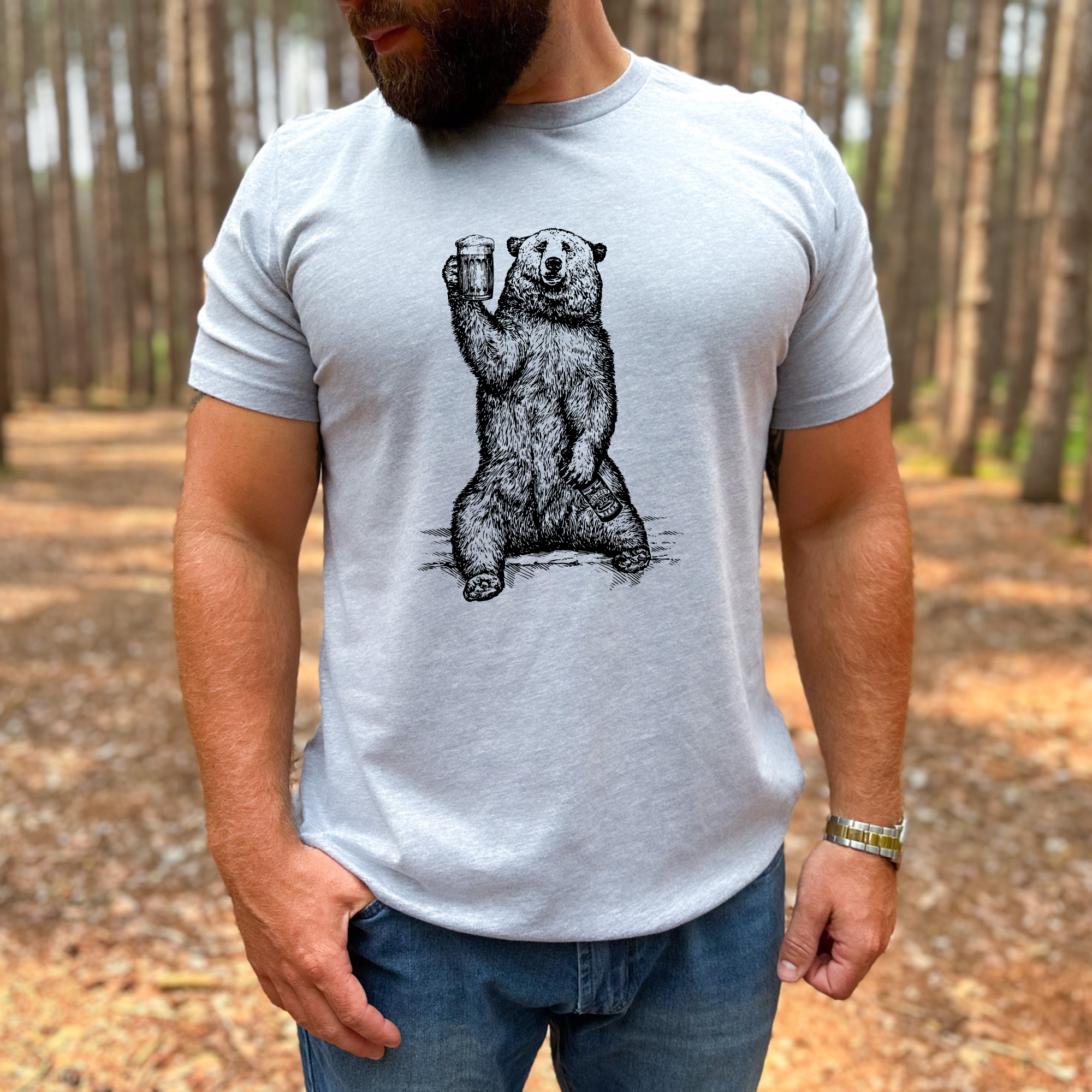 Beer Loving Bear Graphic Crewneck - Adult & Kids T-Shirts, Sweatshirts & Hoodies apparel design preview 1