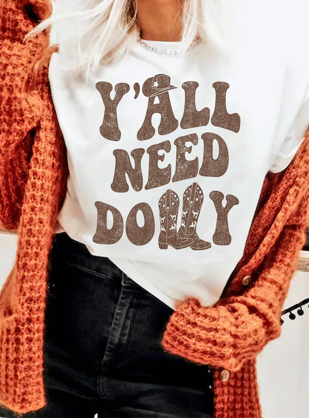 Y'all Need Cowgirl Graphic - Adult & Kids T-Shirts, Sweatshirts & Hoodies apparel design preview 1