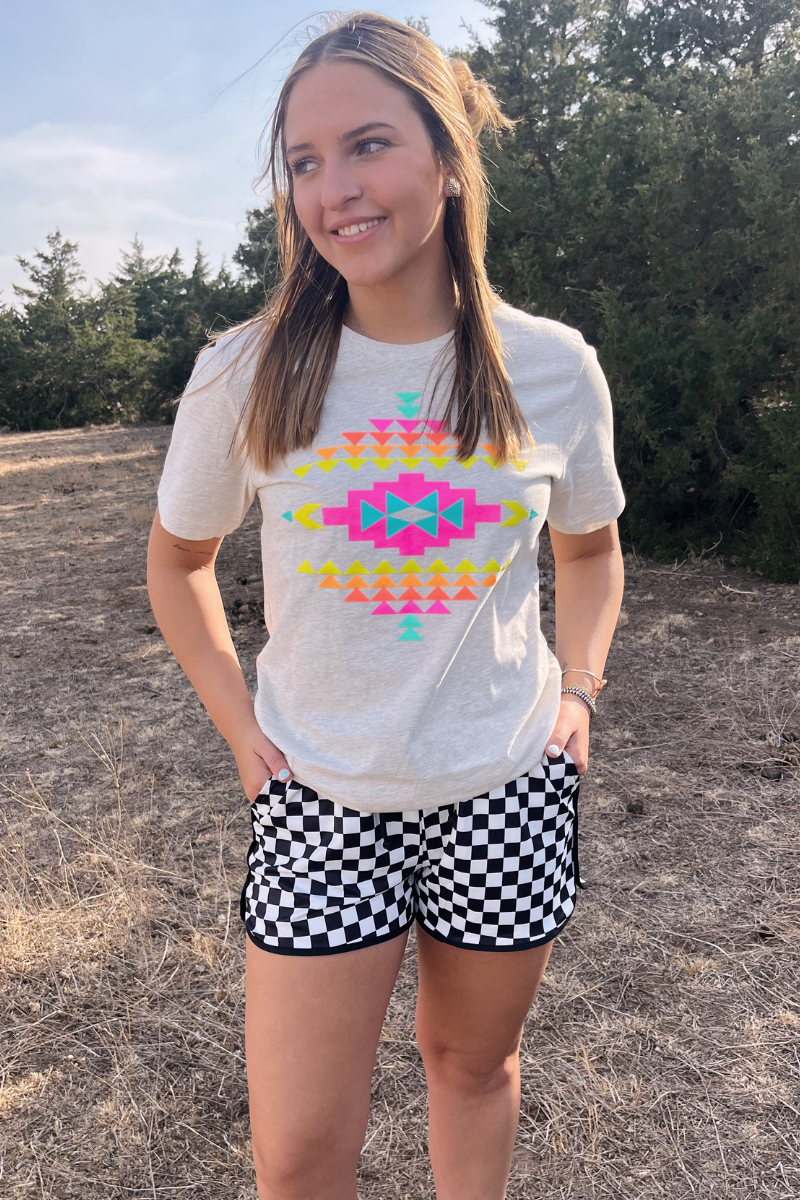 Neon Wild West Aztec - Adult & Kids T-Shirts, Sweatshirts & Hoodies apparel design preview 1