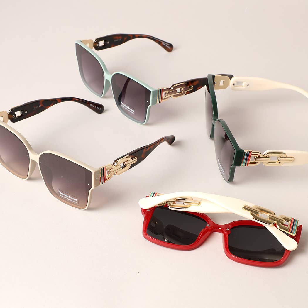 Chunky Chain Deco Legs Thin Frame Sunglasses - Adult & Kids T-Shirts, Sweatshirts & Hoodies apparel design preview 1