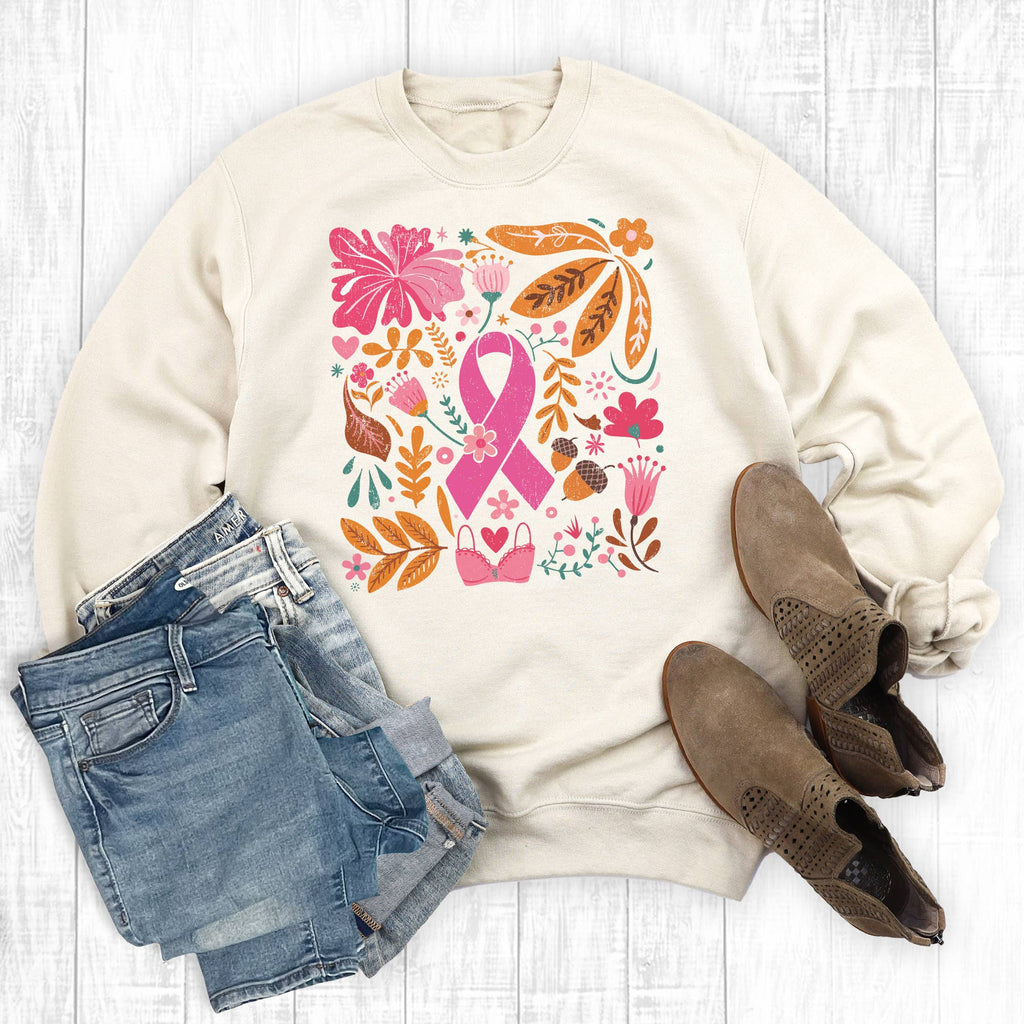 Boho Breast Cancer Awareness Graphic - Adult & Kids T-Shirts, Sweatshirts & Hoodies apparel design preview 1
