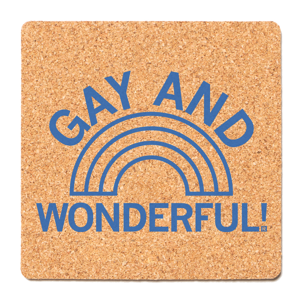 Gay and Wonderful Cork Coaster - Adult & Kids T-Shirts, Sweatshirts & Hoodies apparel design preview 1