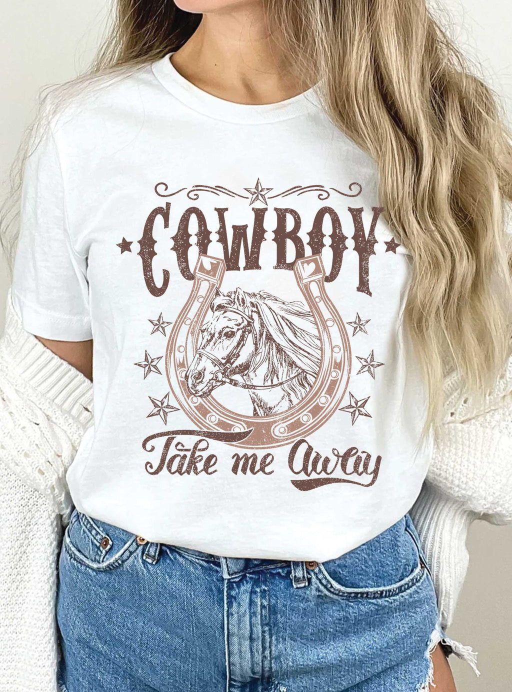 Cowboy Take Me Away Horse Shoe Graphic - Adult & Kids T-Shirts, Sweatshirts & Hoodies apparel design preview 1