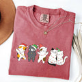 Christmas Party Cats, Santa, Cute, Cat Lover - Adult & Kids T-Shirts, Sweatshirts & Hoodies apparel design preview 1