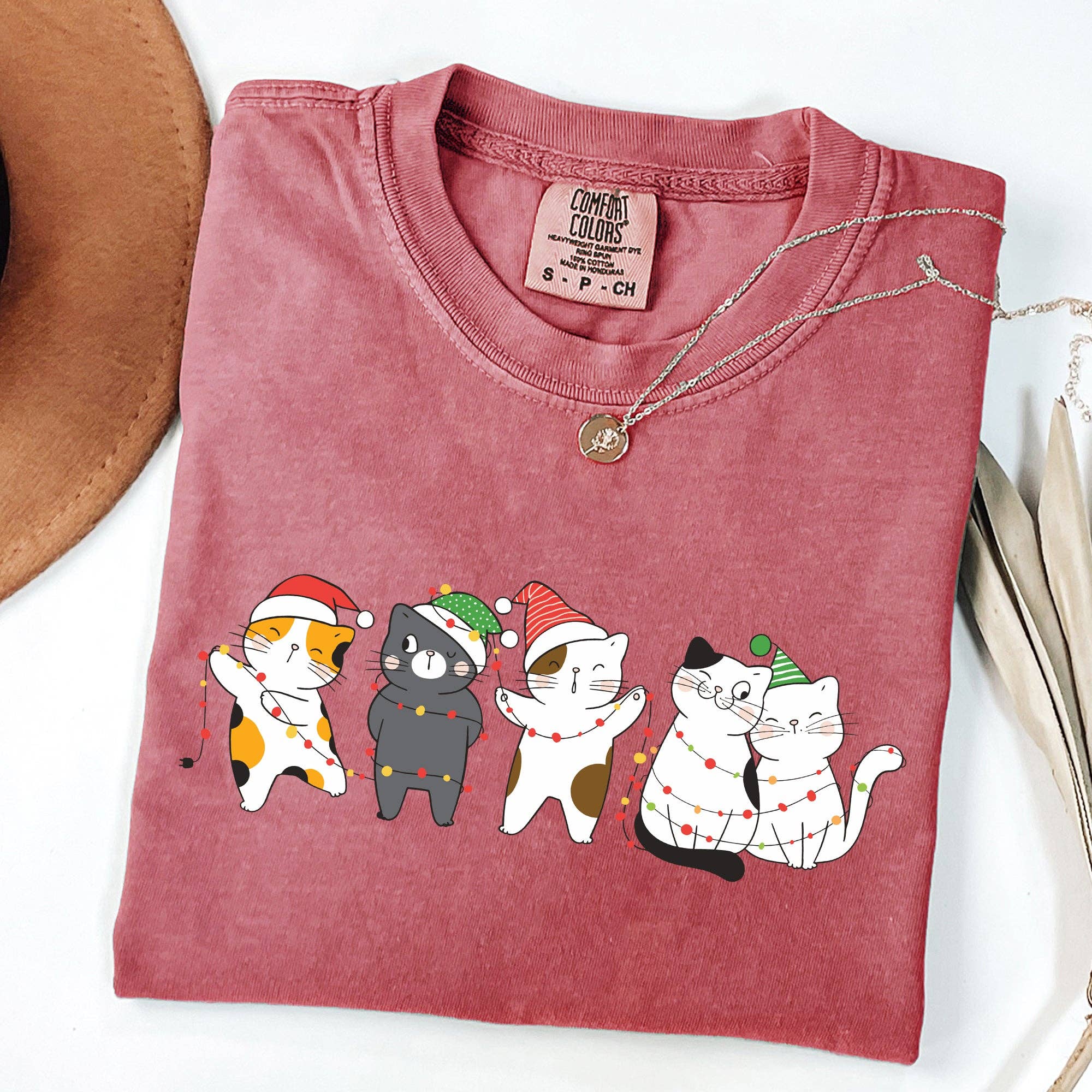 Christmas Party Cats, Santa, Cute, Cat Lover - Adult & Kids T-Shirts, Sweatshirts & Hoodies apparel design preview 1
