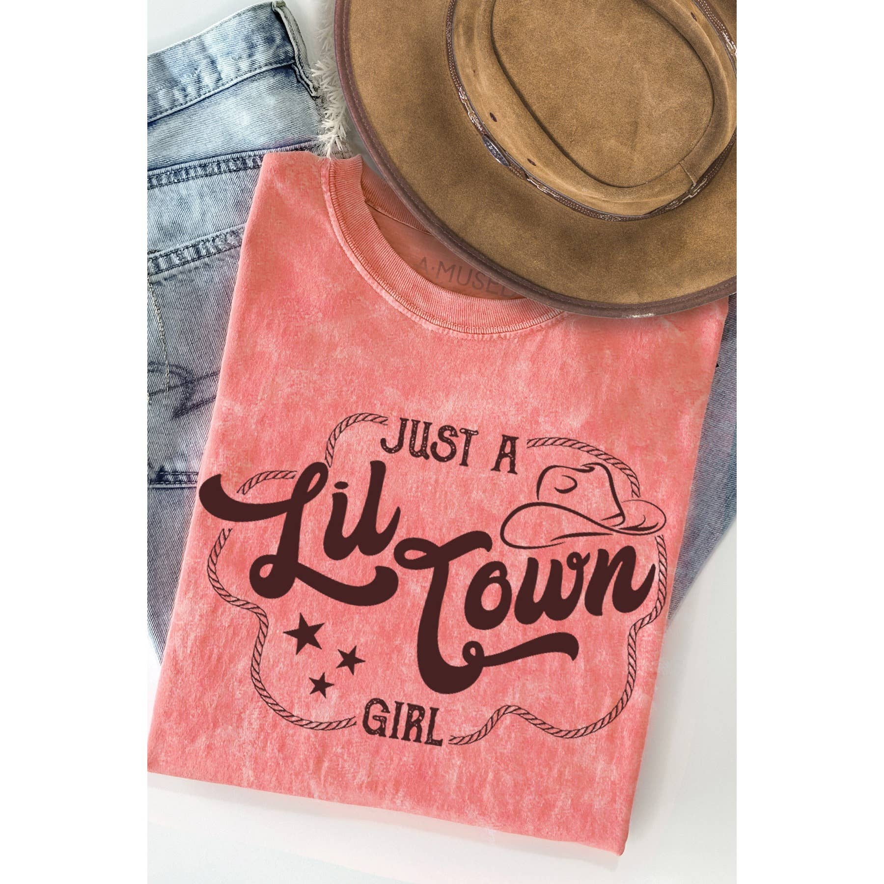 Lil Town Girl Mineral Wash - Adult & Kids T-Shirts, Sweatshirts & Hoodies apparel design preview 1