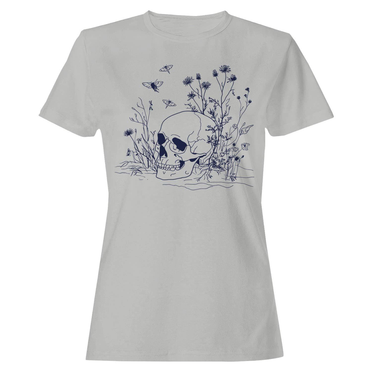 Skull and Wildflowers Gothic Art Women's - Adult & Kids T-Shirts, Sweatshirts & Hoodies apparel design preview 1