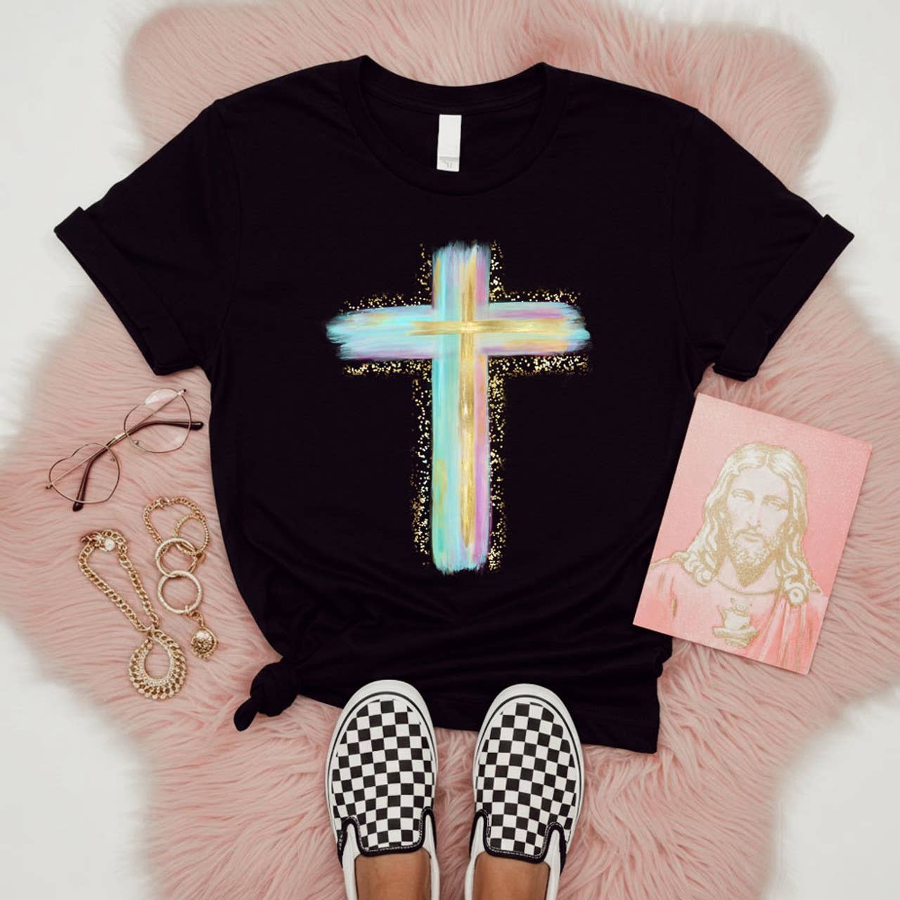 Painted Cross - Adult & Kids T-Shirts, Sweatshirts & Hoodies apparel design preview 1