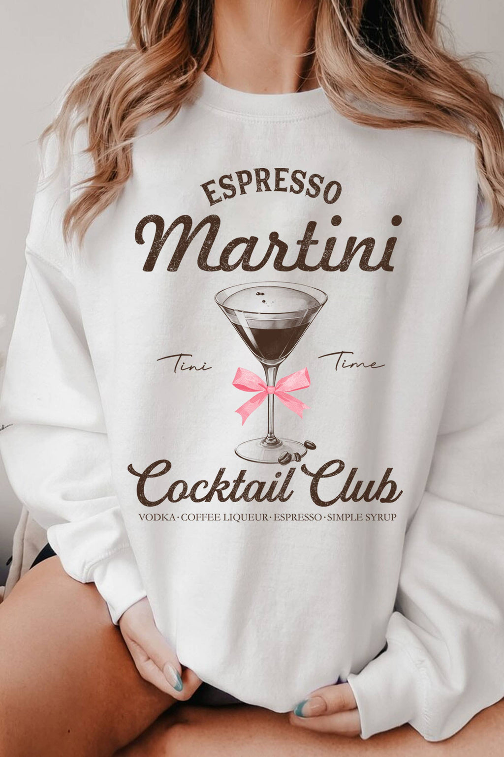Espresso Martini Ribbon Graphic Brushed - Adult & Kids T-Shirts, Sweatshirts & Hoodies apparel design preview 1