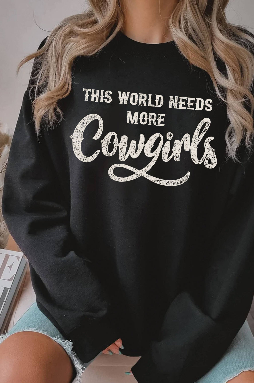 This World Needs More Cowboys Graphic Brushed - Adult & Kids T-Shirts, Sweatshirts & Hoodies apparel design preview 1