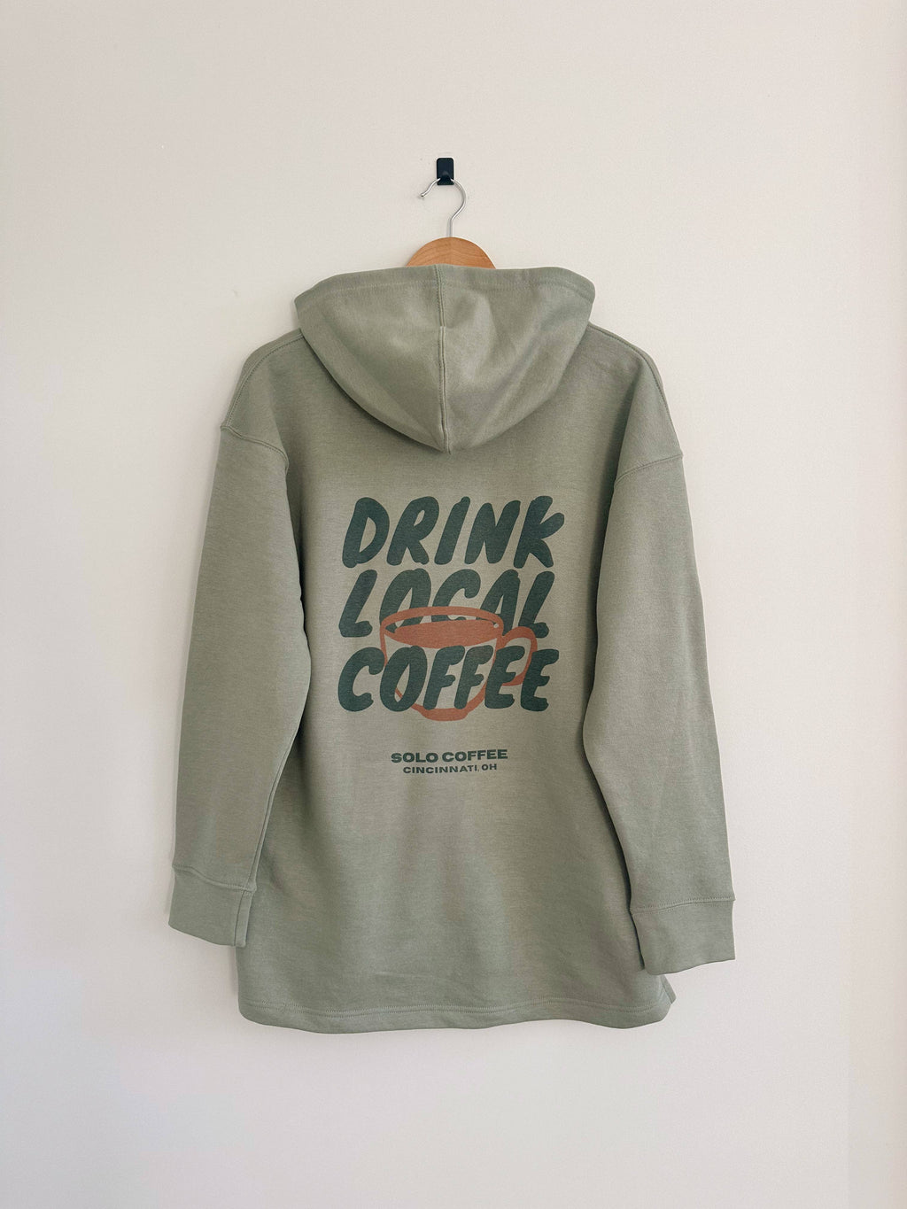 Drink Local Coffee Green Earth (Full Length) - Adult & Kids T-Shirts, Sweatshirts & Hoodies apparel design preview 1