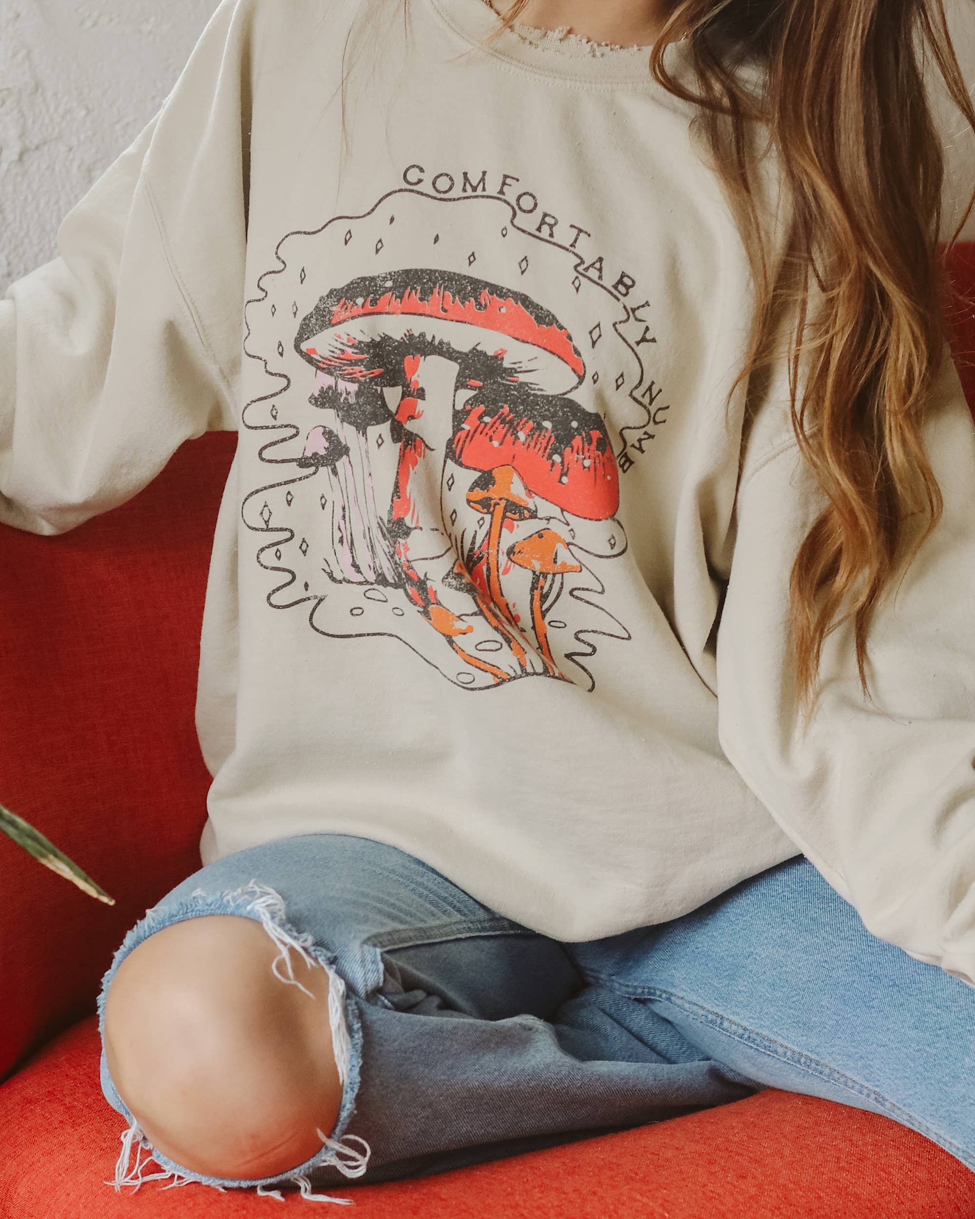 Comfortably Numb Sand Thrifted Graphic - Adult & Kids T-Shirts, Sweatshirts & Hoodies apparel design preview 1