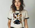 Horror Icons Looking Down Scary Halloween Ringer - Adult & Kids T-Shirts, Sweatshirts & Hoodies apparel design preview 1